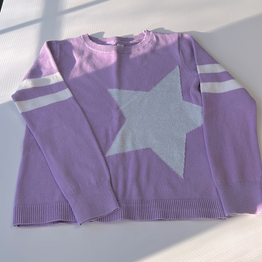 GAP Girls purple star sweater